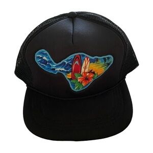 𝅺HAWAIIAN Surfboards, Sunset & Hibiscus Snapback Hat Youth Size